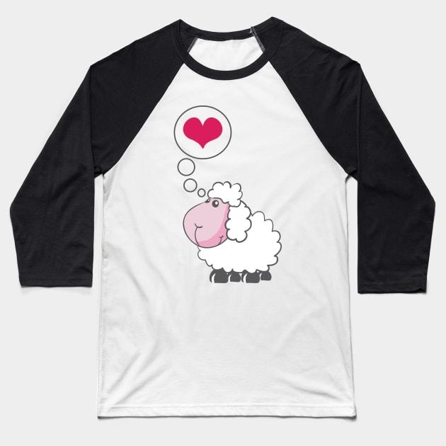 Valentine's Day - Sheep in love Baseball T-Shirt by GNDesign